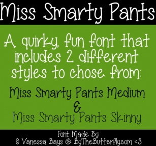 Miss Smarty Pants Font Download
