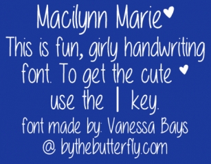 Macilynn Marie Font Download