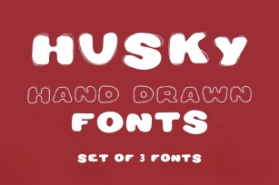 Husky. Set of 3 fonts. Font Download