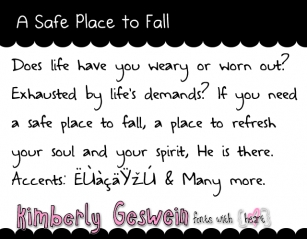 A Safe Place to Fall Font Download