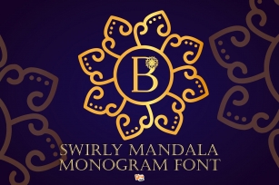 Swirly Mandala Monogram Font Font Download