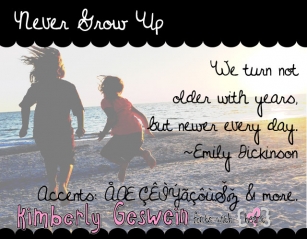 Never Grow Up Font Download