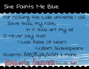 She Paints Me Blue Font Download