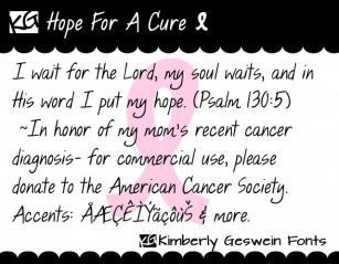 KG Hope For A Cure Font Download