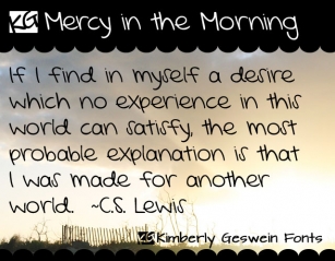 KG Mercy in the Morning Font Download