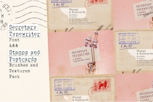 Secretary Typewriter font & Stamp and Paper Set Font Download