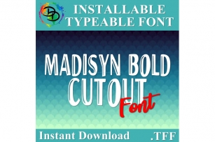 Madisyn Bold Digital Font, .tff, typeable, Installable font, Download Font Download