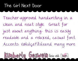 The girl next door Font Download