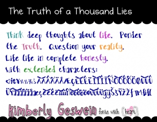 The Truth of a Thousand Lies Font Download