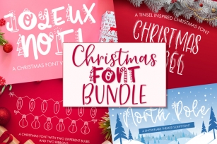 Christmas Font Bundle - 9 Font Designs Font Download