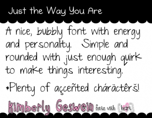 Just The Way You Are Font Download