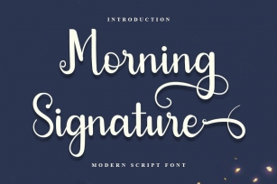 Morning Signature - Moden Script ont Font Download