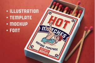 Hot Matches. Font, Mockup, Template! Font Download