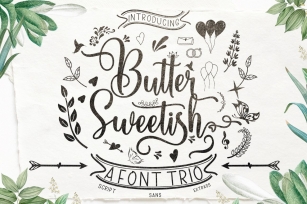 Butter Sweetish TRIO and Extras Font Download