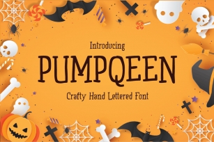 PUMPQEEN - Halloween Hand lettered Quirky Font Font Download