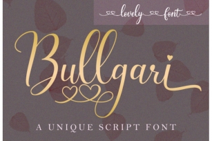 Bullgari a lovely font Font Download
