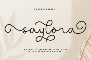 saylora Beautiful Monoline Script Font Download