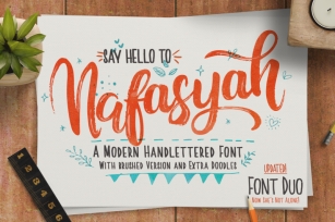 Nafasyah Hand Lettered Brushed Font Duo Font Download