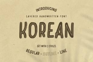 Korean - Layered Handwritten Font Font Download