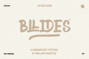 Bllides Handwritten Typeface Font Download