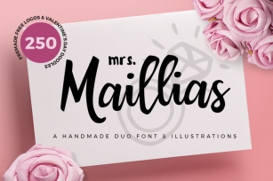 Mrs Maillias Duo Font & Doodles Font Download