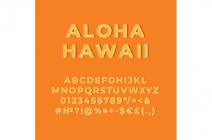 Aloha hawaii vintage 3d vector alphabet set Font Download