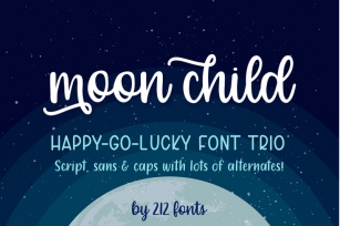 Moon Child Handwritten Font Trio including Script, Sans and Caps Fonts Font Download
