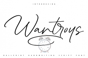 Wantroys | Ballpoint Handwriting Script Font Font Download