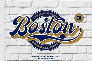 Boston | Baseball Script font Font Download