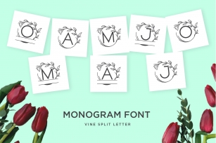 monogram vine letter for crafter Font Download
