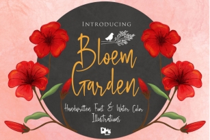 Bloem Garden - Handwritten Font with Watercolour Package Font Download