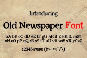 Old Newspaper Font Download