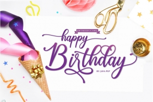 Happy Birthday // Pretty font Font Download