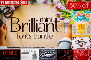 Mini Brilliant Font Bundle - 11 Creative Fonts Font Download