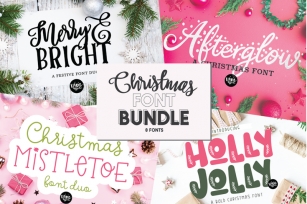 CHRISTMAS FONT BUNDLE - 4 Hand Lettered Christmas Fonts Font Download
