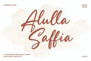 Alulla Saffia Handwritten Script Font Download