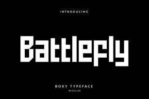 Battlefly Geometric Boxy Typeface Font Download