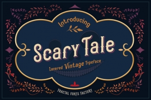 Scarytale - vintage layered font Font Download