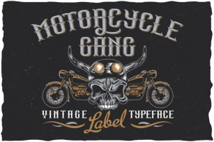 Motorcycle Gang label font Font Download