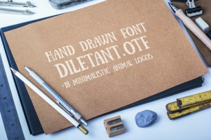 Hand drawn font + 18 logotypes Font Download