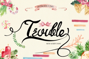 Trouble Script Font and Swashes Font Download