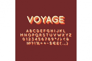 Voyage vintage 3d vector alphabet set Font Download