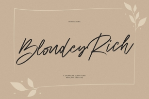 Blondey Rich Signature Script Font Font Download