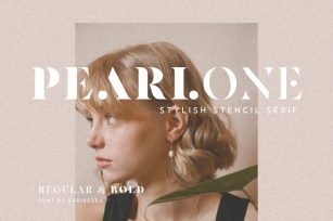 Pearlone - Stylish Stencil Serif Font Download