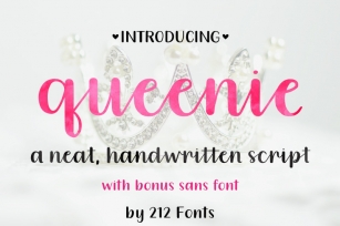 Queenie Script Font Family including Sans Serif, Serif and Script Font Download
