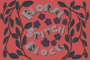 Floral Stitch Block Font Download