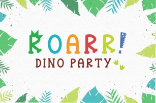 Roarr! dino party, a funny uppercase font Font Download