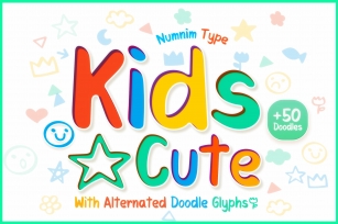 Kids Cute- Child with doodle glyphs Font Download