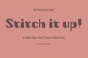 Stitch it up a bold cross-stitch sans serif Font Download
