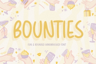 BOUNTIES Fun & Rounded Handbrushed Font Font Download
